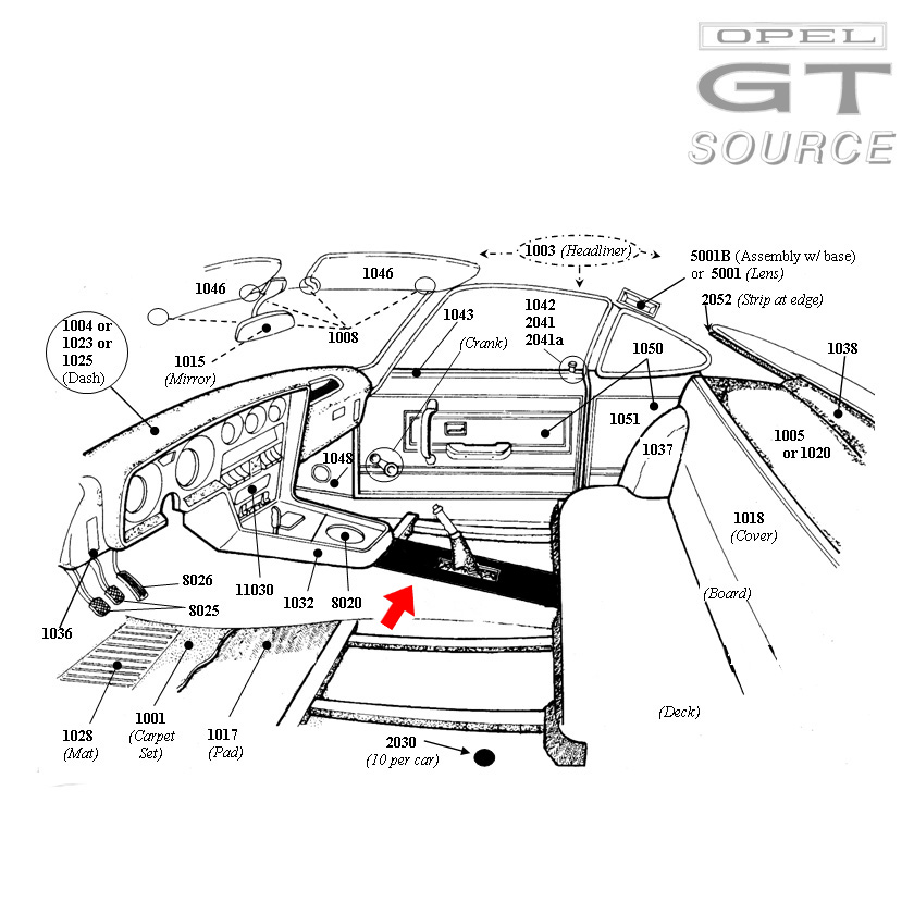 1014_opel_gt_center_console_carpet_diagram