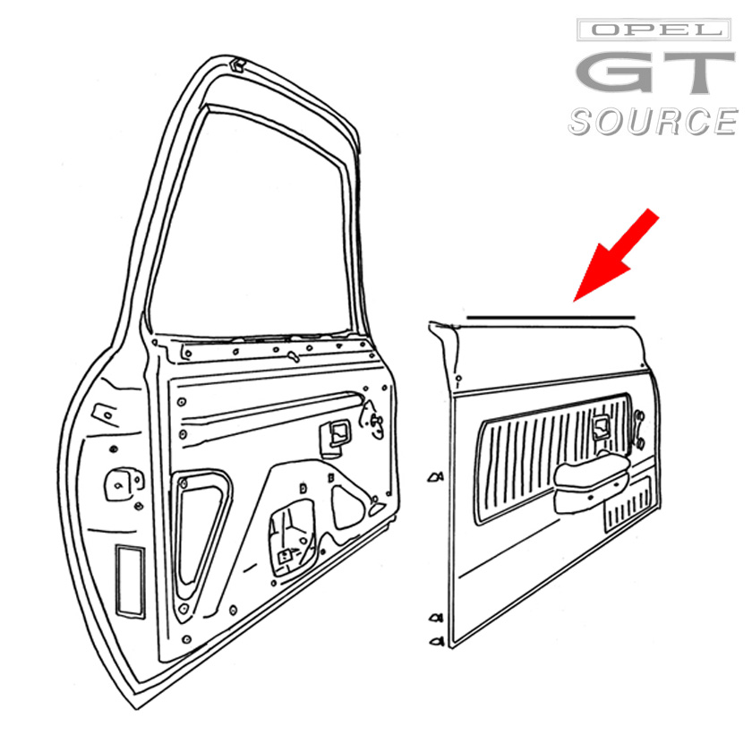 1043_opel_gt_door_weatherstrip_inner_diagram